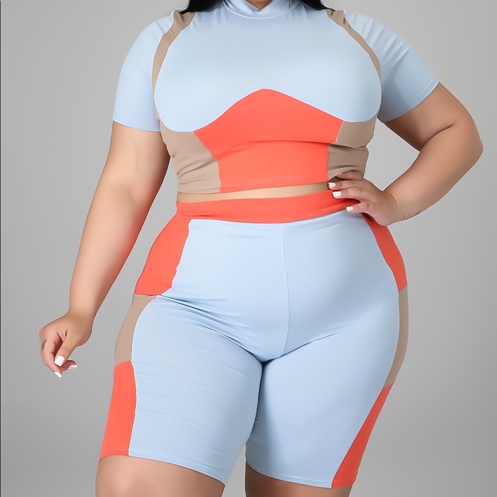 Two piece biker shorts set